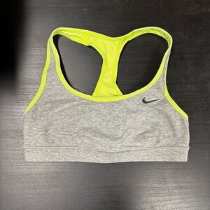 Nike Women's Reversible Sports Bra in Gray and Neon Yellow